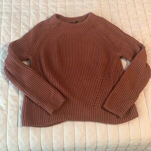 Athleta Cropped Boxy Knit Mockneck Sweater